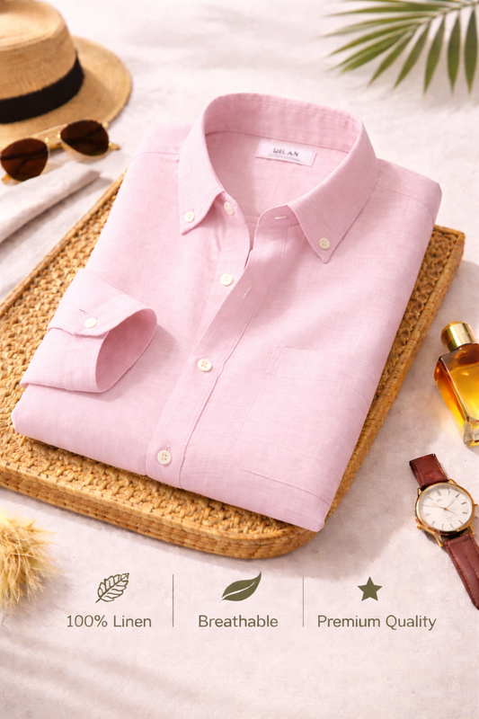 Baby Pink Premium Linen Shirt