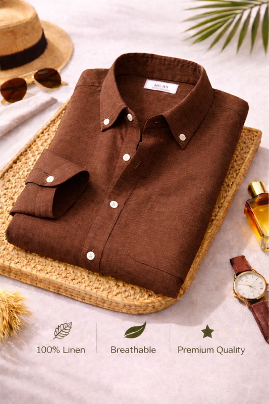 Brown Premium Linen Shirt