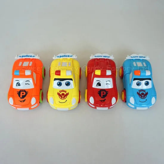 Deformation Cartoon Car Toy with Candy – Friction Powered Surprise Toy