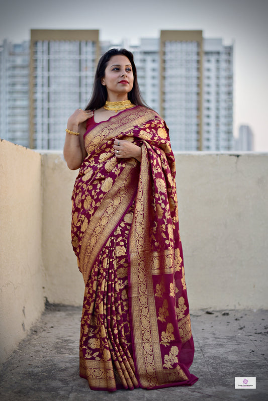 Aishwarya - Georgette Handloom Banarasi Saree